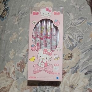 Hello Kitty Pastel Pink Pen Set with Character Accents